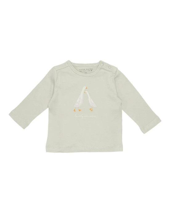 LITTLE DUTCH. Μπλουζάκι μακρυμάνικο Little Goose Lovely Memories Olive - Νο 62.
