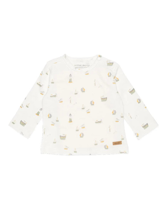 LITTLE DUTCH. Μπλουζάκι μακρυμάνικο Sailors Bay White - Νο50/56.