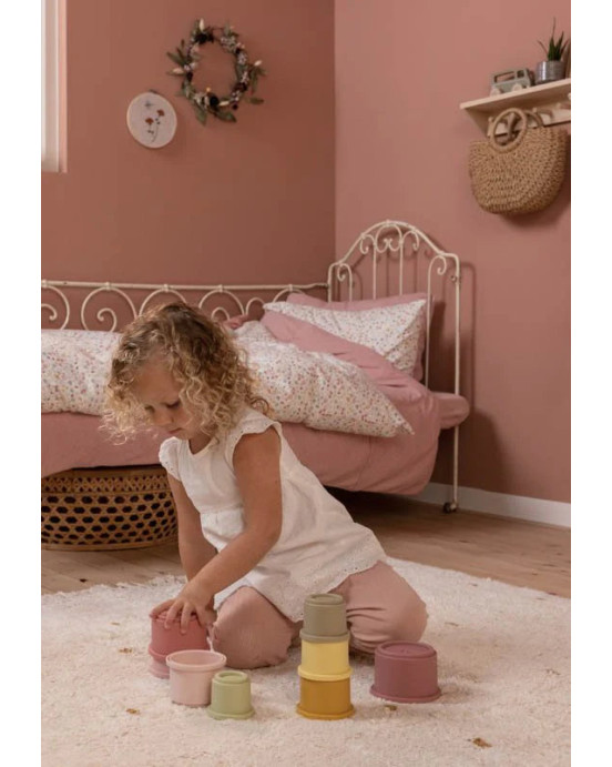 LITTLE DUTCH. Σετ 8 κουβαδάκια στοίβαξης (ροζ).