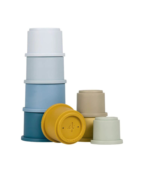 LITTLE DUTCH. Σετ 8 κουβαδάκια στοίβαξης (μπλε).