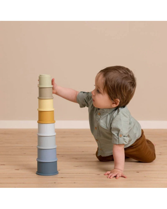 LITTLE DUTCH. Σετ 8 κουβαδάκια στοίβαξης (μπλε).