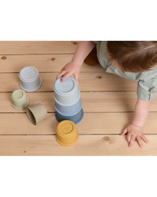 LITTLE DUTCH. Σετ 8 κουβαδάκια στοίβαξης (μπλε).