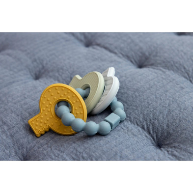 LITTLE DUTCH. Μασητικό σιλικόνης μπρελόκ (μπλε).