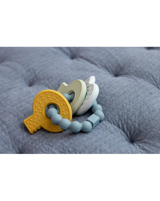 LITTLE DUTCH. Μασητικό σιλικόνης μπρελόκ (μπλε).