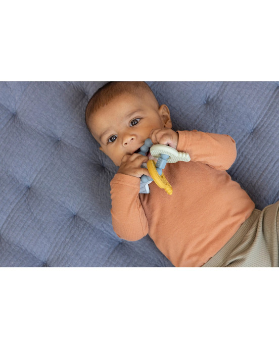 LITTLE DUTCH. Μασητικό σιλικόνης μπρελόκ (μπλε).