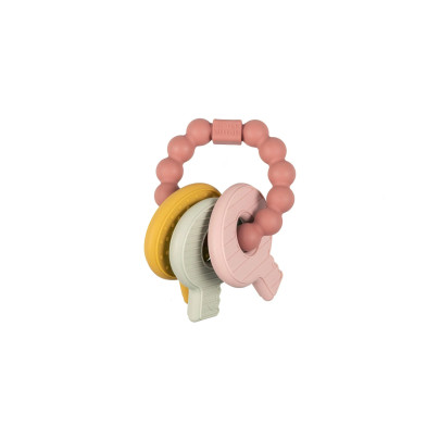 LITTLE DUTCH. Μασητικό σιλικόνης μπρελόκ (ροζ).