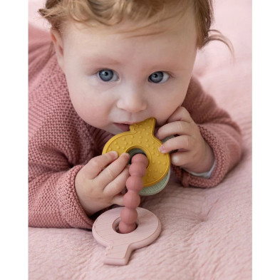 LITTLE DUTCH. Μασητικό σιλικόνης μπρελόκ (ροζ).