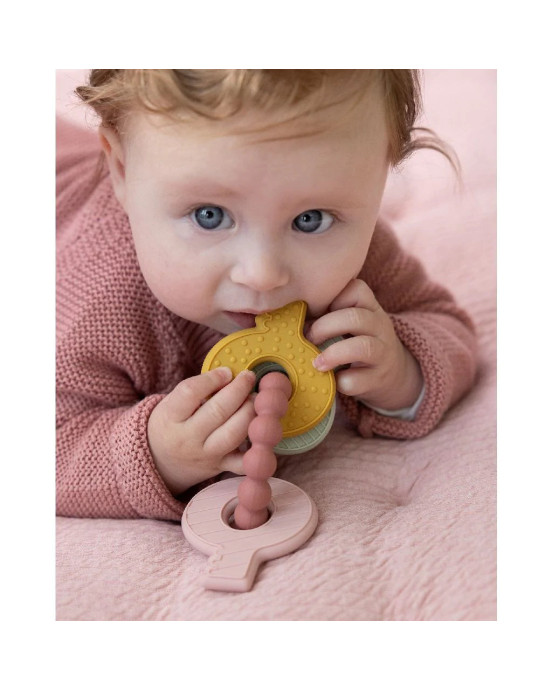 LITTLE DUTCH. Μασητικό σιλικόνης μπρελόκ (ροζ).