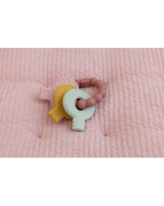 LITTLE DUTCH. Μασητικό σιλικόνης μπρελόκ (ροζ).