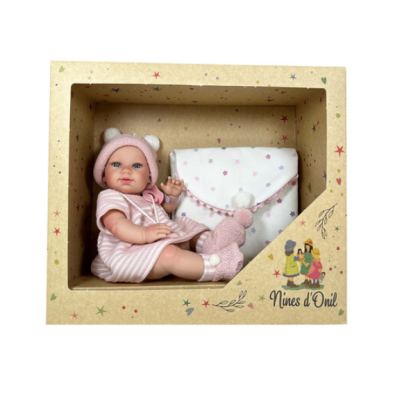 Nines D'Onil: Νεογέννητο μωρό με αλλαξιέρα, πιπίλα και βραχιολάκι μαιευτηρίου - 37 εκ. κοριτσι