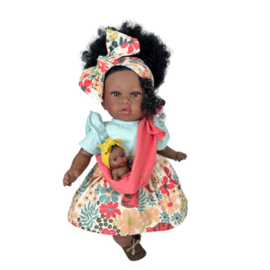 Nines D'Onil: Addis με φλοράλ φόρεμα και μωρό σε μάρσιπο - 45 εκ. NDO-6400