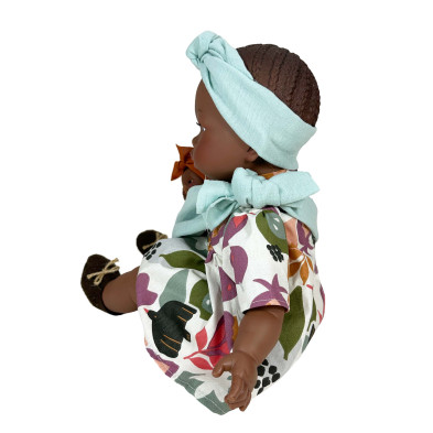 Nines D'Onil: Alika με φλοράλ φόρεμα και μωρό σε μάρσιπο - 40 εκ. NDO-3770