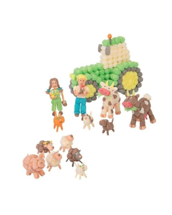 Playmais: 900 τεμάχια σφουγγαράκια & 2 κάρτες Φάρμα - Κατασκευή από καλαμπόκι PLM-160917