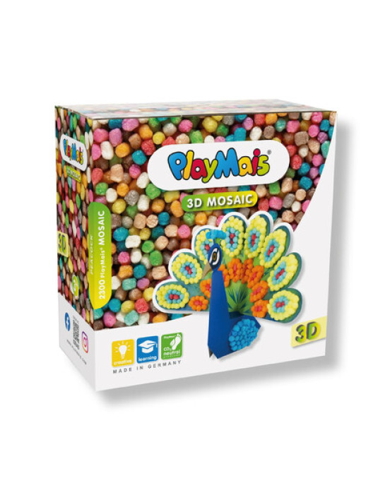 Playmais: 2.300 τεμάχια 3D Παγώνι, Σφουγγαράκια από καλαμπόκι PLM-160871