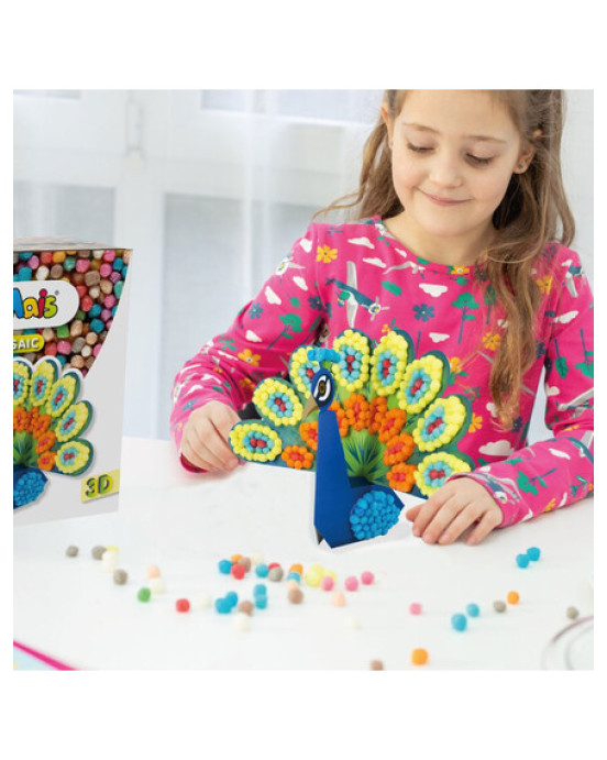 Playmais: 2.300 τεμάχια 3D Παγώνι, Σφουγγαράκια από καλαμπόκι PLM-160871