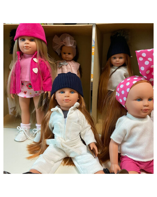 Magic baby Παιδική κούκλα "Nina με ολόσωμη φόρμα κοτλέ"-42εκ. MB42118