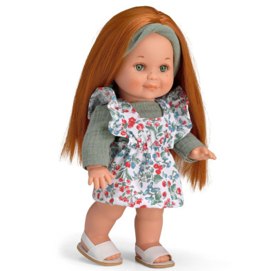 Magic baby Παιδική κούκλα "Betty με κόκκινα μαλλιά και φόρεμα με λουλούδια"-30εκ. MB3161