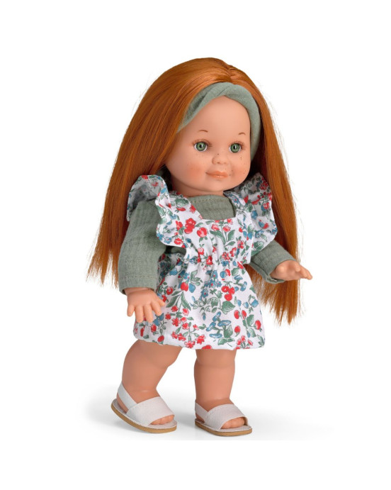 Magic baby Παιδική κούκλα "Betty με κόκκινα μαλλιά και φόρεμα με λουλούδια"-30εκ. MB3161