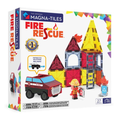 MAGNA-TILES Fire Rescue 27 Τεμάχια – Μαγνητικά Πλακίδια STEM με Πυροσβεστική