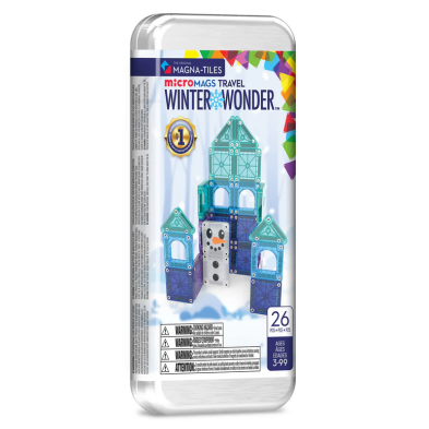 MAGNA-TILES microMAGS Winter Wonder Travel 26 Τεμάχια – Μαγνητικά Πλακίδια STEM για Ταξίδι 254026WW