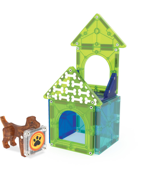 MAGNA-TILES Dog House 13 Τεμάχια – Μαγνητικά Πλακίδια STEM με Σπιτάκι Σκύλου 252013DH