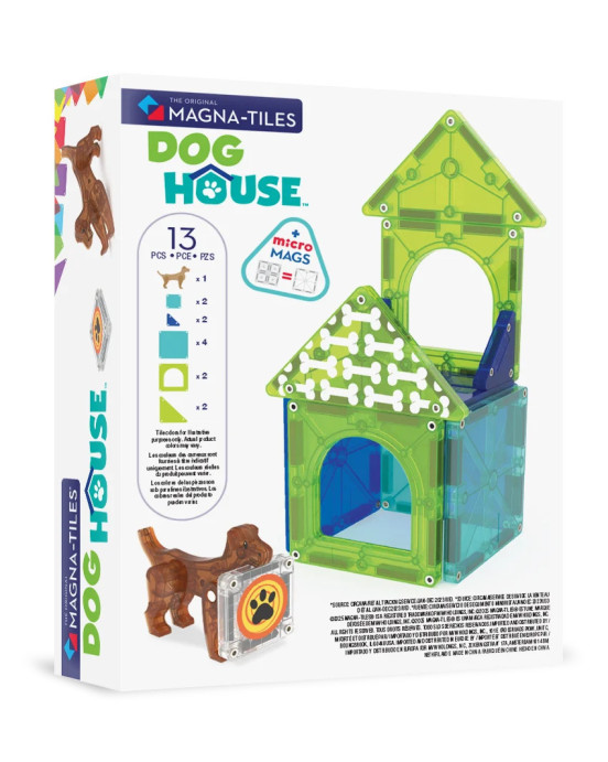 MAGNA-TILES Dog House 13 Τεμάχια – Μαγνητικά Πλακίδια STEM με Σπιτάκι Σκύλου 252013DH