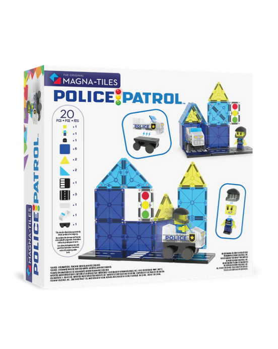 MAGNA-TILES Police Patrol 20 Τεμάχια – Μαγνητικά Πλακίδια STEM με Αστυνομία 252020PO