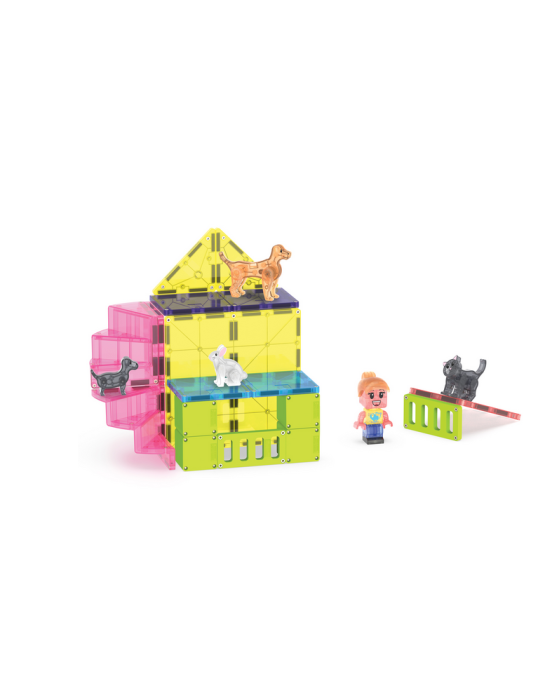 MAGNA-TILES Pet Playhouse 50 Τεμάχια – Μαγνητικά Πλακίδια STEM με Κατοικίδια 252050PP