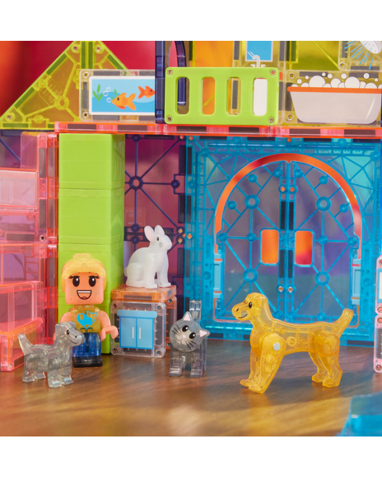 MAGNA-TILES Pet Playhouse 50 Τεμάχια – Μαγνητικά Πλακίδια STEM με Κατοικίδια 252050PP