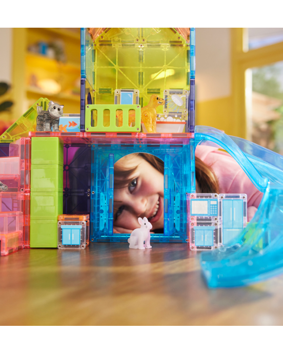 MAGNA-TILES Pet Playhouse 50 Τεμάχια – Μαγνητικά Πλακίδια STEM με Κατοικίδια 252050PP