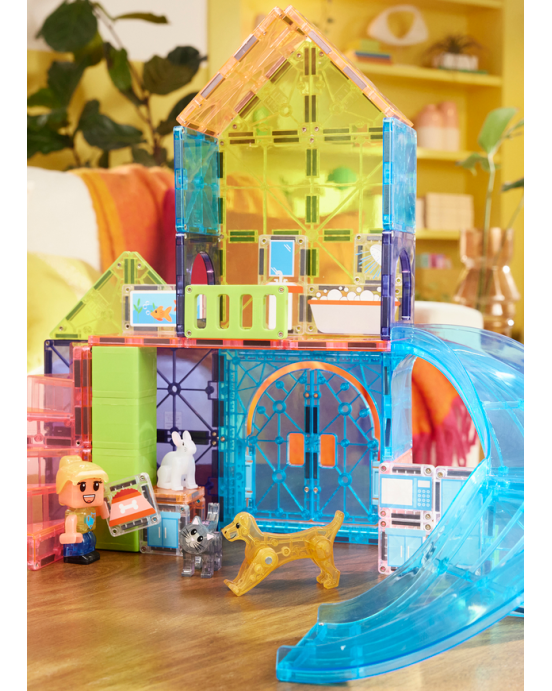 MAGNA-TILES Pet Playhouse 50 Τεμάχια – Μαγνητικά Πλακίδια STEM με Κατοικίδια 252050PP