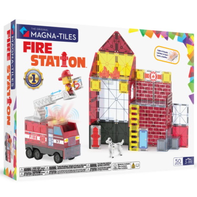 MAGNA-TILES Fire Station 50 Τεμάχια – Μαγνητικά Πλακίδια STEM με Πυροσβεστικό Σταθμό 252050FS