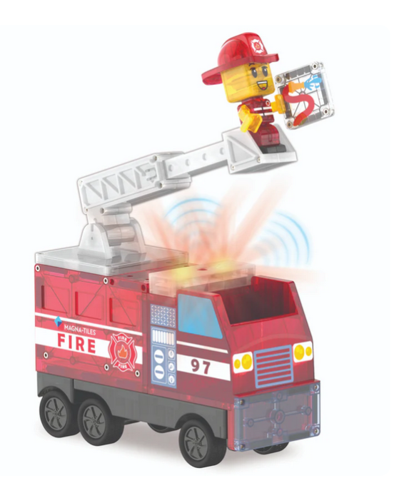 MAGNA-TILES Fire Station 50 Τεμάχια – Μαγνητικά Πλακίδια STEM με Πυροσβεστικό Σταθμό 252050FS