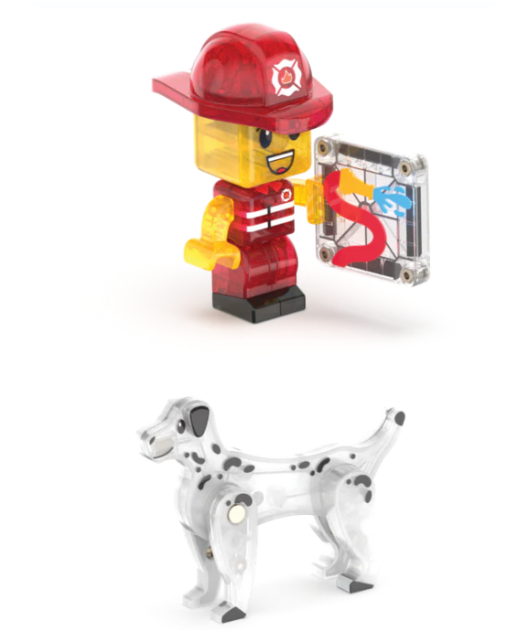 MAGNA-TILES Fire Station 50 Τεμάχια – Μαγνητικά Πλακίδια STEM με Πυροσβεστικό Σταθμό 252050FS