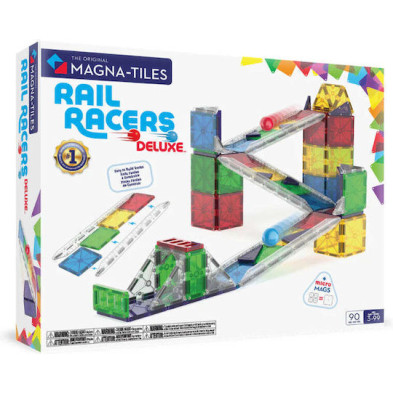 MAGNA-TILES Rail Racers Deluxe 90 Τεμάχια – Μαγνητικά Πλακίδια STEM με Ράμπες 251090RR