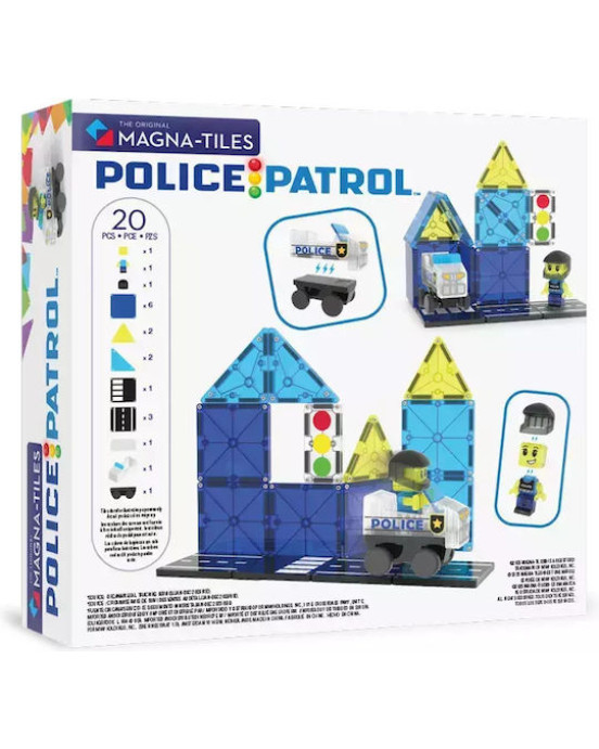 MAGNA-TILES Police Station 35 Τεμάχια – Μαγνητικά Πλακίδια STEM για Αστυνομικό Σταθμό 252035PS