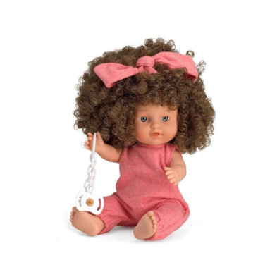 Magic baby Παιδική κούκλα Betty Curly hair με καστανά μαλλιά και πιπίλα-30εκ. MB3012