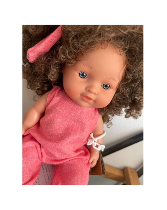 Magic baby Παιδική κούκλα Betty Curly hair με καστανά μαλλιά και πιπίλα-30εκ. MB3012