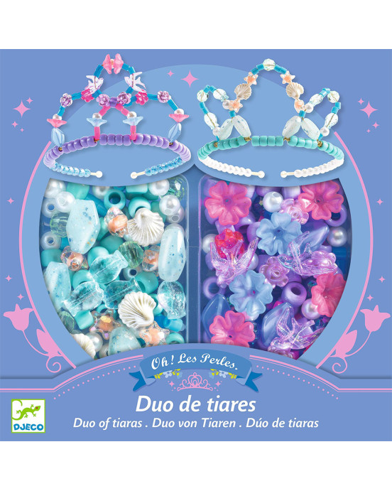 Djeco κατασκευάζω 2 τιάρες με διάφορες χάντρες "Μπλέ" 00038