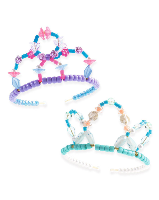 Djeco κατασκευάζω 2 τιάρες με διάφορες χάντρες "Μπλέ" 00038