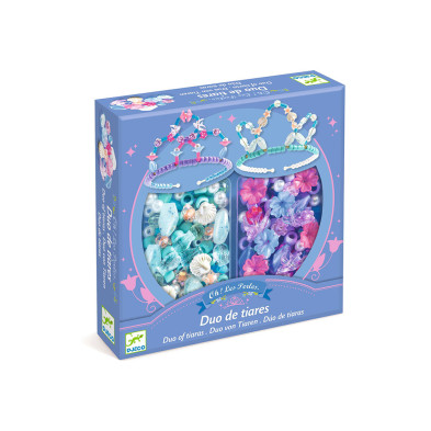 Djeco κατασκευάζω 2 τιάρες με διάφορες χάντρες "Μπλέ" 00038