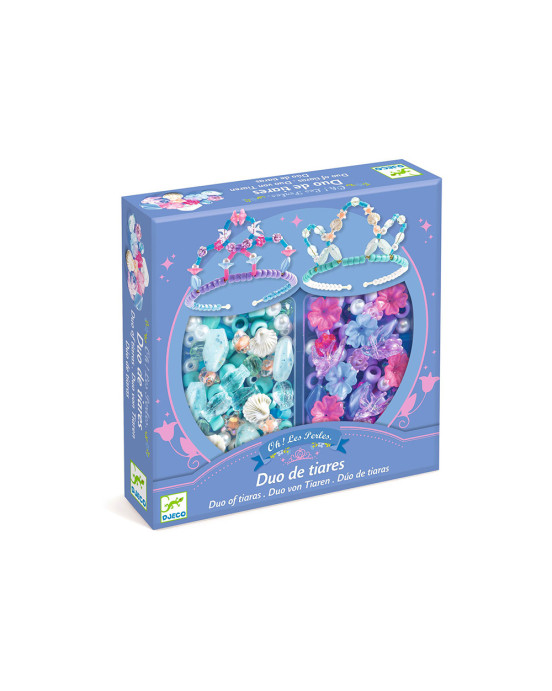 Djeco κατασκευάζω 2 τιάρες με διάφορες χάντρες "Μπλέ" 00038