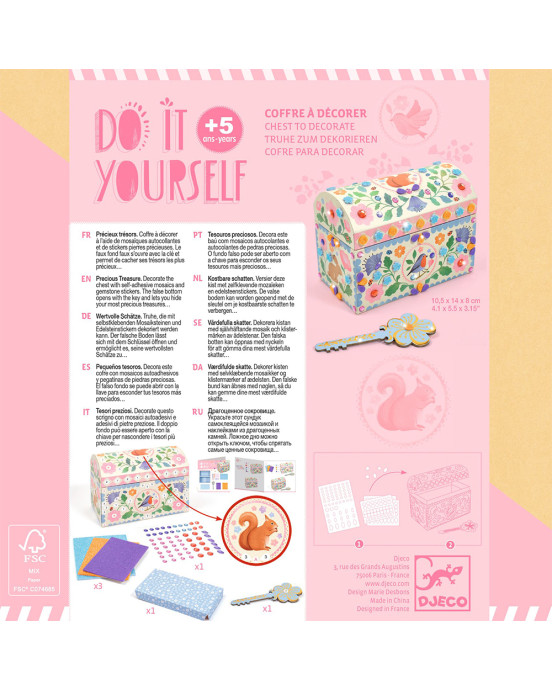 Djeco DIY διακοσμώ σεντούκι πολύτιμων αντικειμένων με κλειδί 07929