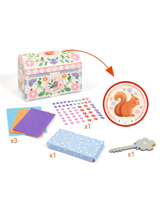 Djeco DIY διακοσμώ σεντούκι πολύτιμων αντικειμένων με κλειδί 07929