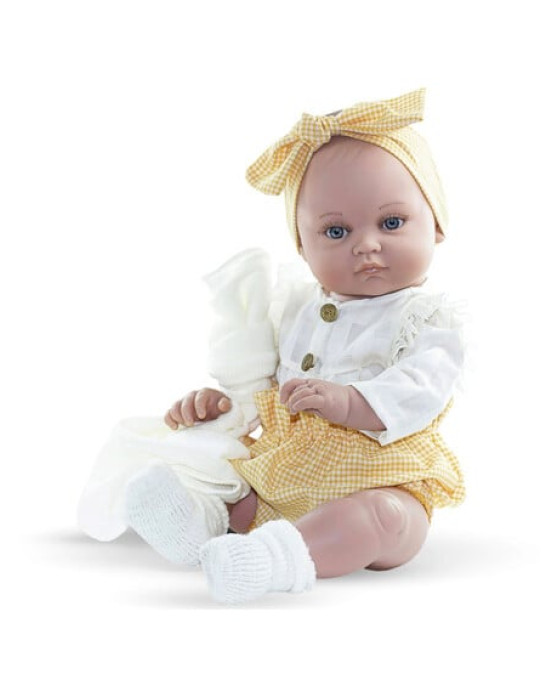 Magic baby Παιδική κούκλα μωρό "Alicia με κίτρινη κορδέλα και αξεσουάρ"-45εκ. MB46625