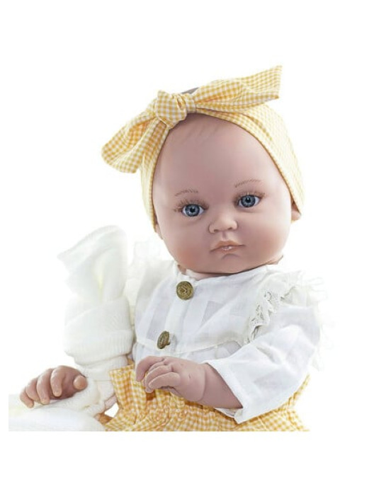 Magic baby Παιδική κούκλα μωρό "Alicia με κίτρινη κορδέλα και αξεσουάρ"-45εκ. MB46625