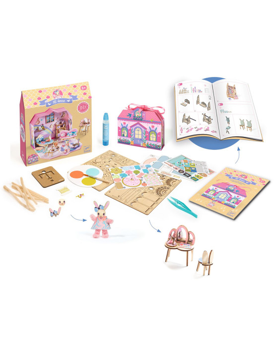 Djeco DIY κατασκευάζω και χρωματίζω κουκλόσπιτο-βαλιτσάκι "Rosie" 08033