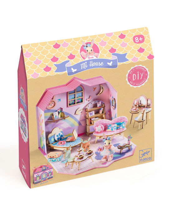Djeco DIY κατασκευάζω και χρωματίζω κουκλόσπιτο-βαλιτσάκι "Rosie" 08033