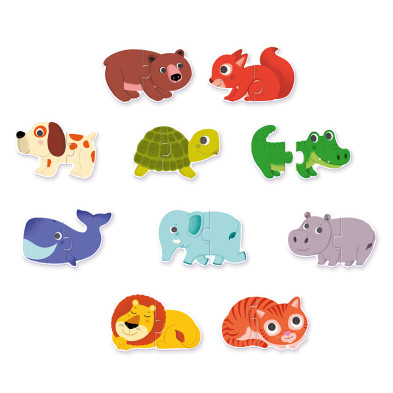 Djeco 10 Παζλ με 2 κομμάτια "Ζωάκια" 08147