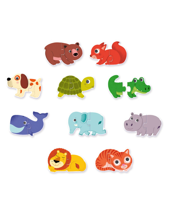 Djeco 10 Παζλ με 2 κομμάτια "Ζωάκια" 08147